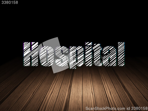 Image of Medicine concept: Hospital in grunge dark room