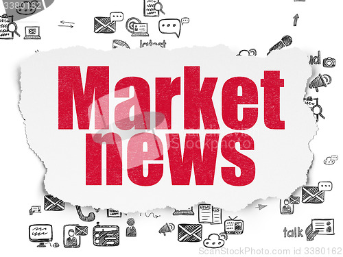 Image of News concept: Market News on Torn Paper background