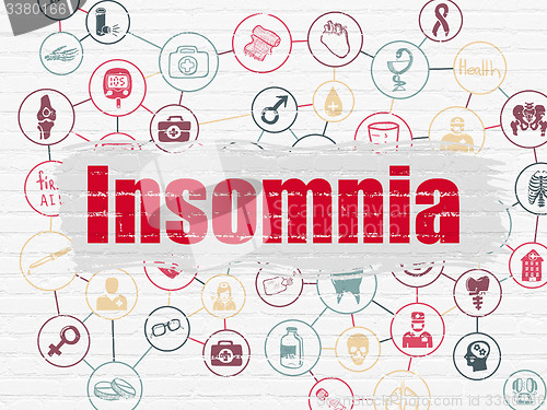 Image of Healthcare concept: Insomnia on wall background