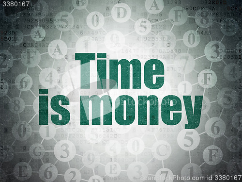 Image of Time concept: Time Is money on Digital Paper background