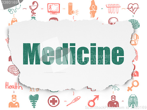 Image of Medicine concept: Medicine on Torn Paper background