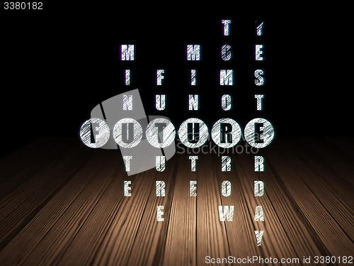 Image of Time concept: word Future in solving Crossword Puzzle
