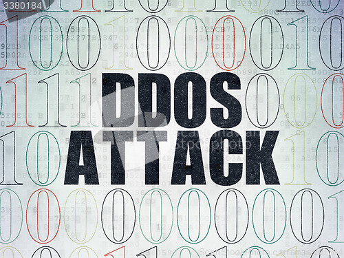 Image of Privacy concept: DDOS Attack on Digital Paper background