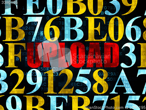 Image of Web development concept: Upload on Digital background
