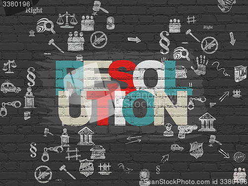 Image of Law concept: Resolution on wall background