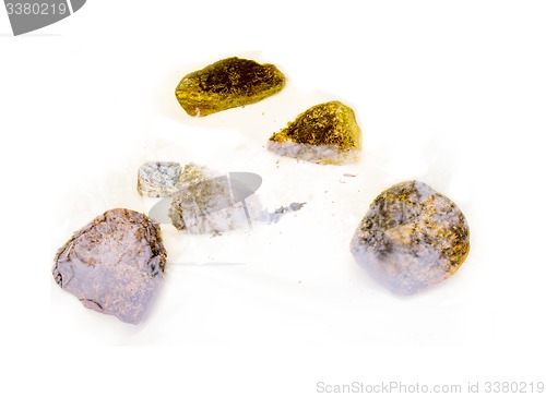 Image of  stone in the water on a white background