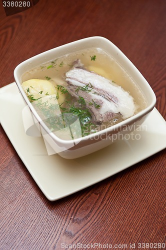 Image of soup with lamb meat