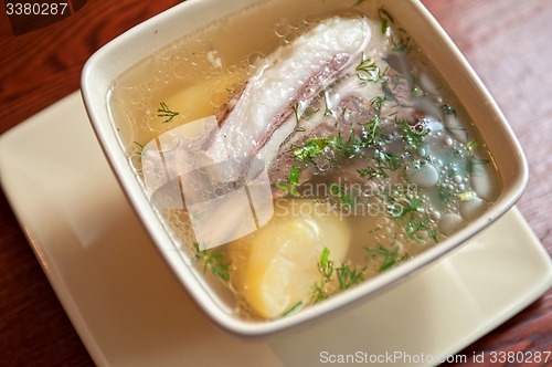 Image of soup with lamb meat