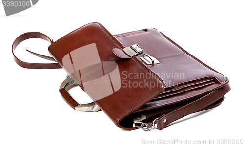 Image of Leather brown briefcase