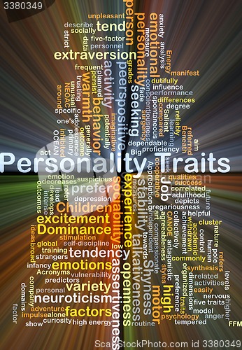 Image of Personality traits background concept glowing