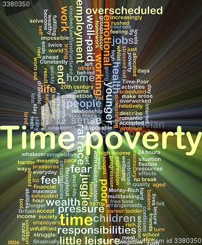 Image of Time poverty background concept glowing