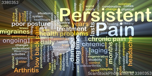 Image of Persistent pain background concept glowing