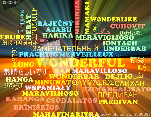 Image of Wonderful multilanguage wordcloud background concept glowing