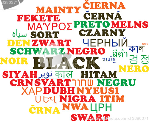 Image of Black multilanguage wordcloud background concept