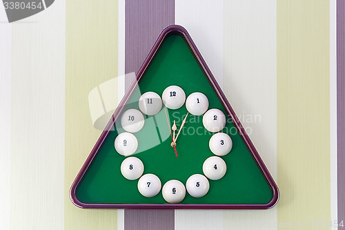 Image of Wall clock in billiards style.