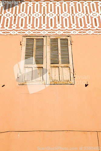 Image of  window in morocco  orange  construction wal brick historical