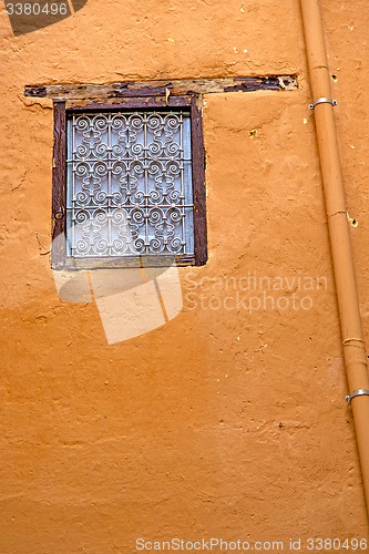 Image of  window in morocco africa  orange   historical