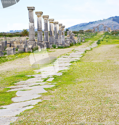 Image of volubilis in morocco africa the old  street