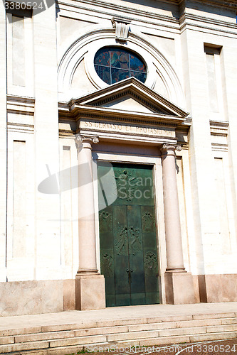 Image of old door in  wood the historical gate
