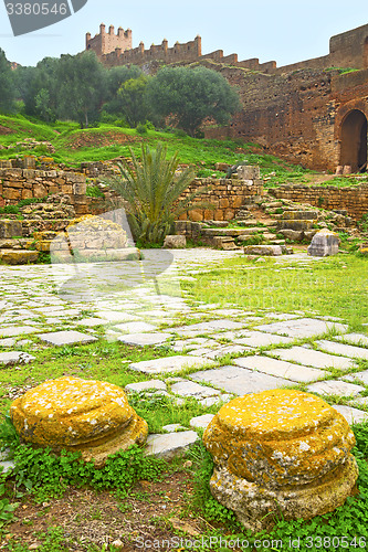 Image of chellah  in   deteriorated monument and site