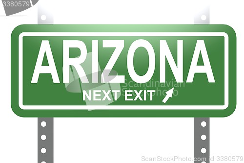 Image of Arizona green sign board isolated