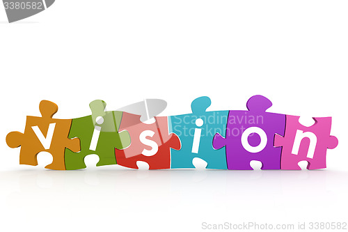 Image of Colorful puzzle with vision word