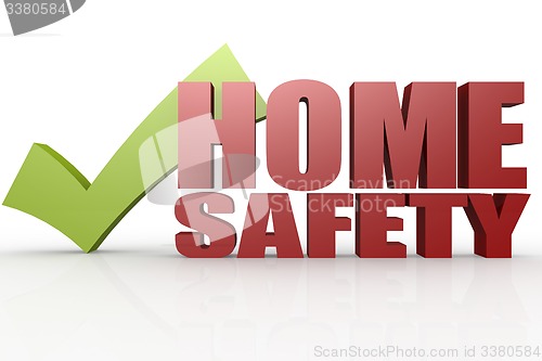 Image of Green check mark with home safety word