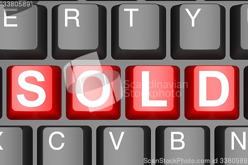 Image of Sold button on modern computer keyboard