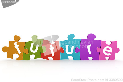 Image of Colorful puzzle with future word