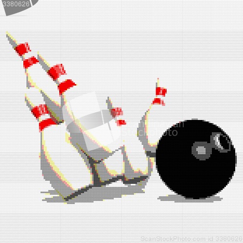 Image of Pixelated bowling pin