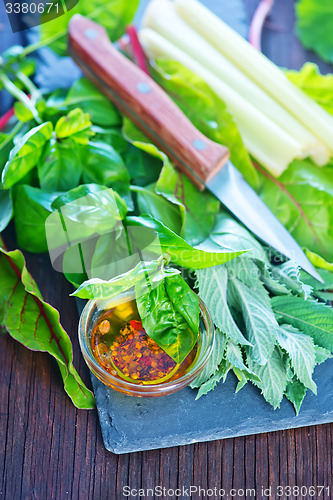 Image of fresh grasses and vegetables