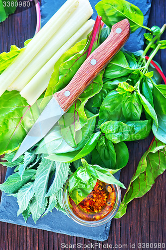 Image of fresh grasses and vegetables