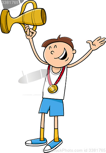 Image of boy winner cartoon illustration