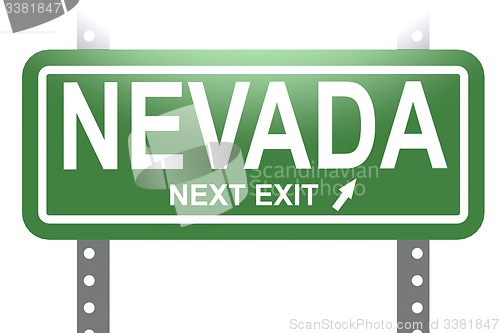 Image of Nevada green sign board isolated 