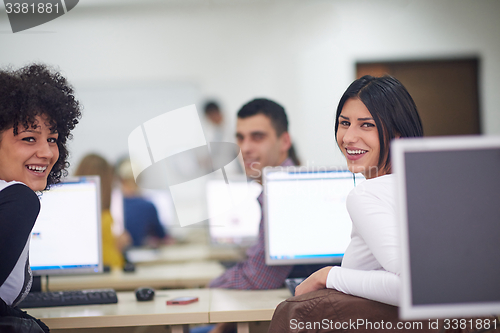 Image of students group in computer lab classroom