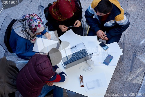 Image of group of students  top view