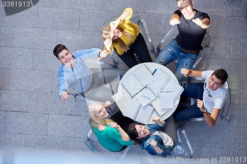 Image of group of students  top view