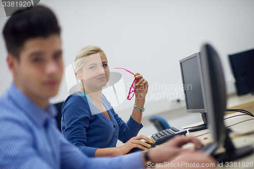 Image of students group in computer lab classroom