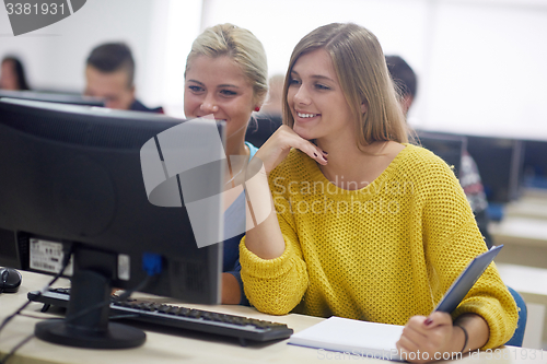 Image of students group in computer lab classroom