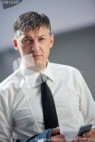 Image of business man using phone