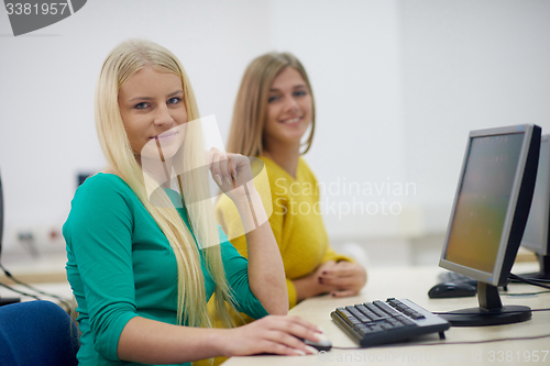 Image of students group in computer lab classroom