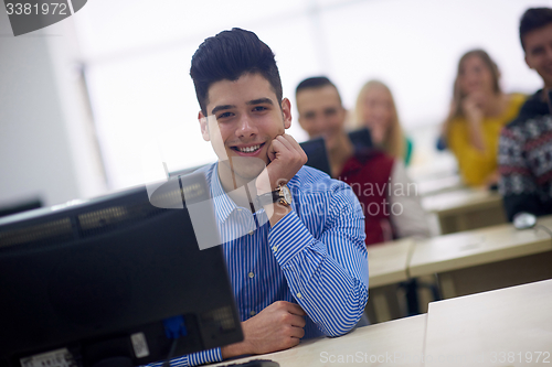 Image of students group in computer lab classroom