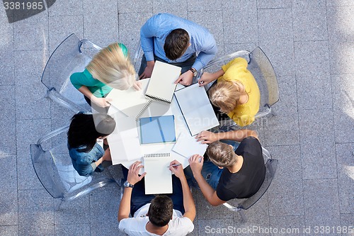 Image of group of students  top view