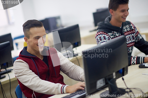 Image of students group in computer lab classroom