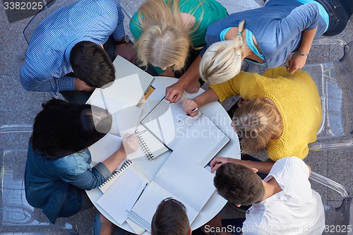 Image of group of students  top view