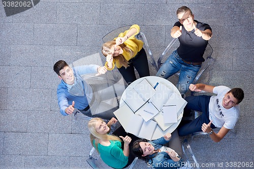 Image of group of students  top view