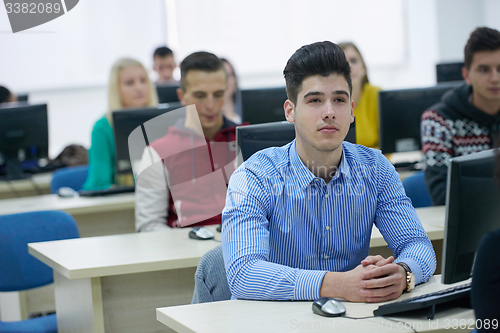 Image of students group in computer lab classroom