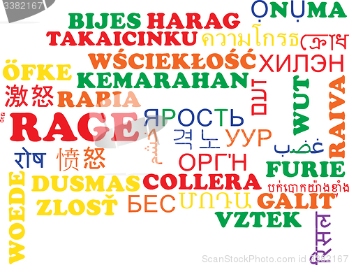 Image of Rage multilanguage wordcloud background concept