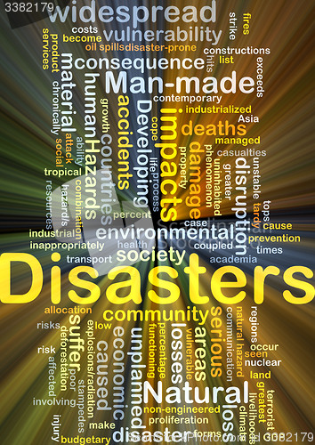 Image of Disasters background concept glowing