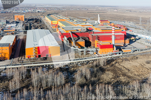 Image of Aerial view on iron and steel works factory.Russia